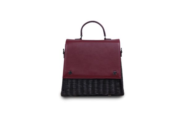 Secondhand 90% New Laila Wicker Hand Bag (Burgundy)